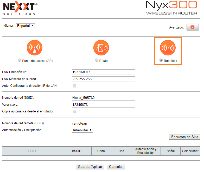 Configurar router nexxt best sale nyx 300 como repetidor