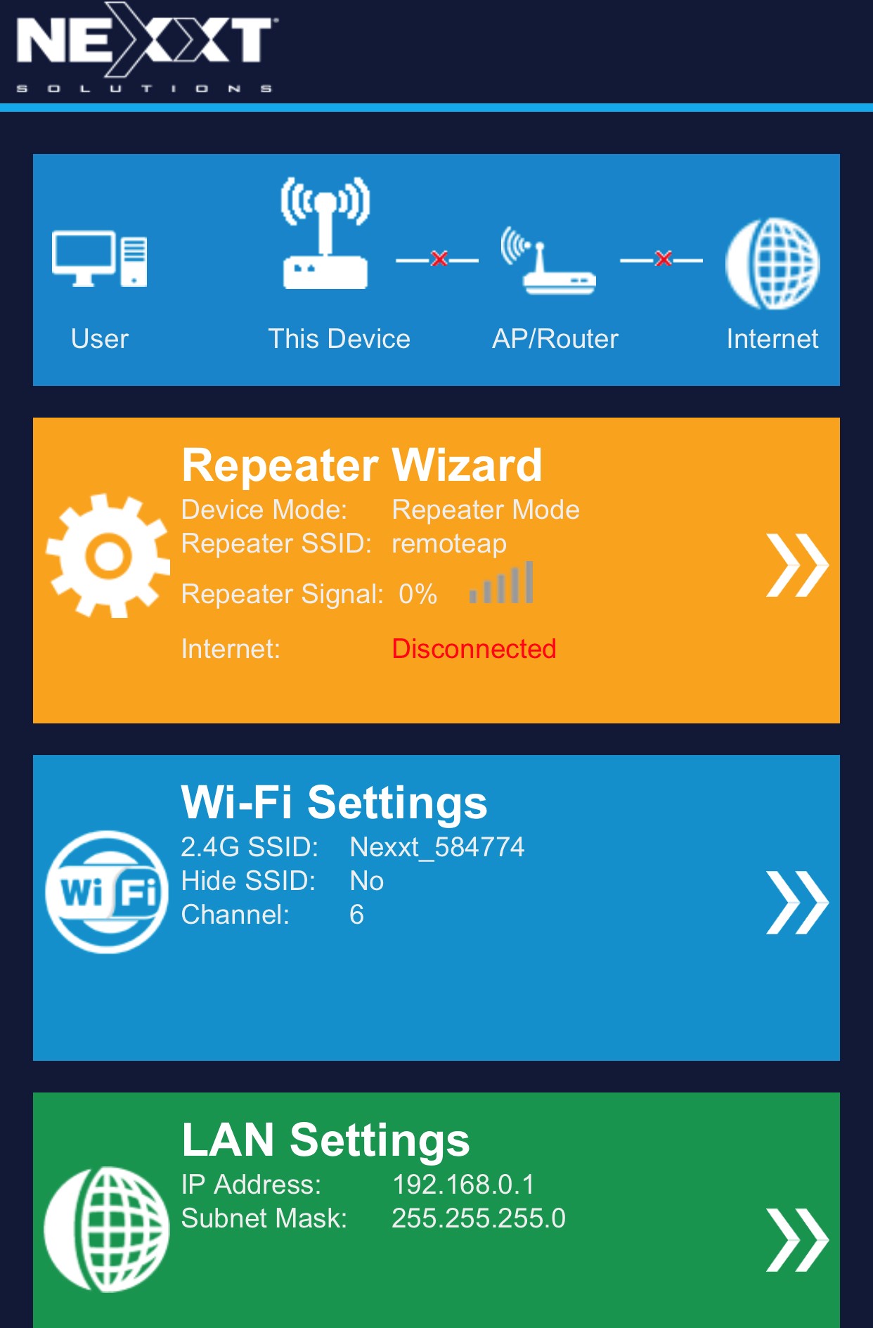 Nexxt kronos 301 online cambiar contraseña